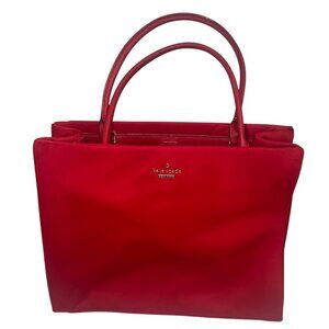 Kate Spade ~ Phoebe Red Nylon Tote Top handle Shoulder bag, Striped interior